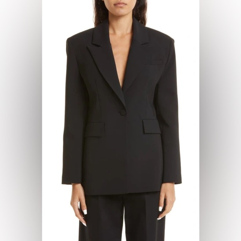 AKNVAS TAYLOR NOTCH LAPEL BLAZER IN BLACK SZ 6 new no tags✨🔥🔥